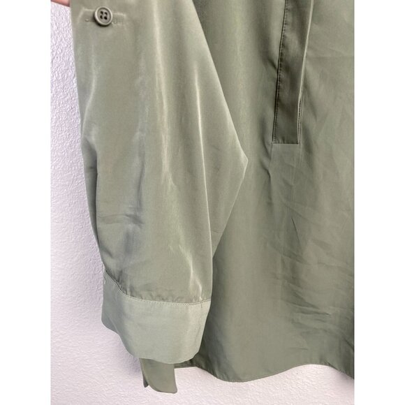 Chico's Green Tunic top Womens size Medium Career office Flowy solid Long Sleeve - Picture 11 of 12